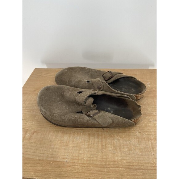 BIRKENSTOCK Boston Soft Footbed Tan Suede Leather Comfort Clogs Shoes MENS 10 43 - Picture 5 of 8